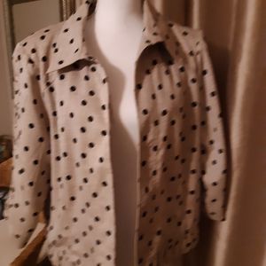 Black polka dot cream blazer, Christopher & Banks